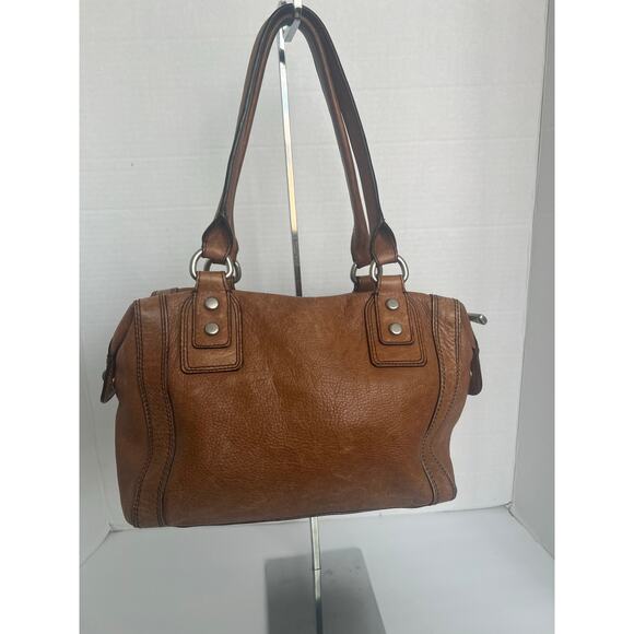 Fossil Marlow Chestnut Pebble Leather Double Handle Satchel Shoulder Handbag - Picture 5 of 10